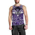 Personalised Dockers Football Men Tank Top Fremantle Aboriginal Mix Polynesian Pattern LT14