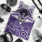 Personalised Dockers Football Men Tank Top Fremantle Aboriginal Mix Polynesian Pattern LT14