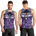 Personalised Dockers Football Men Tank Top Fremantle Aboriginal Mix Polynesian Pattern LT14