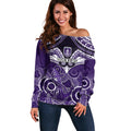 Personalised Dockers Football Off Shoulder Sweater Fremantle Aboriginal Mix Polynesian Pattern LT14