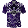 Personalised Dockers Football Polo Shirt Fremantle Aboriginal Mix Polynesian Pattern LT14