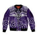 Personalised Dockers Football Sleeve Zip Bomber Jacket Fremantle Aboriginal Mix Polynesian Pattern LT14
