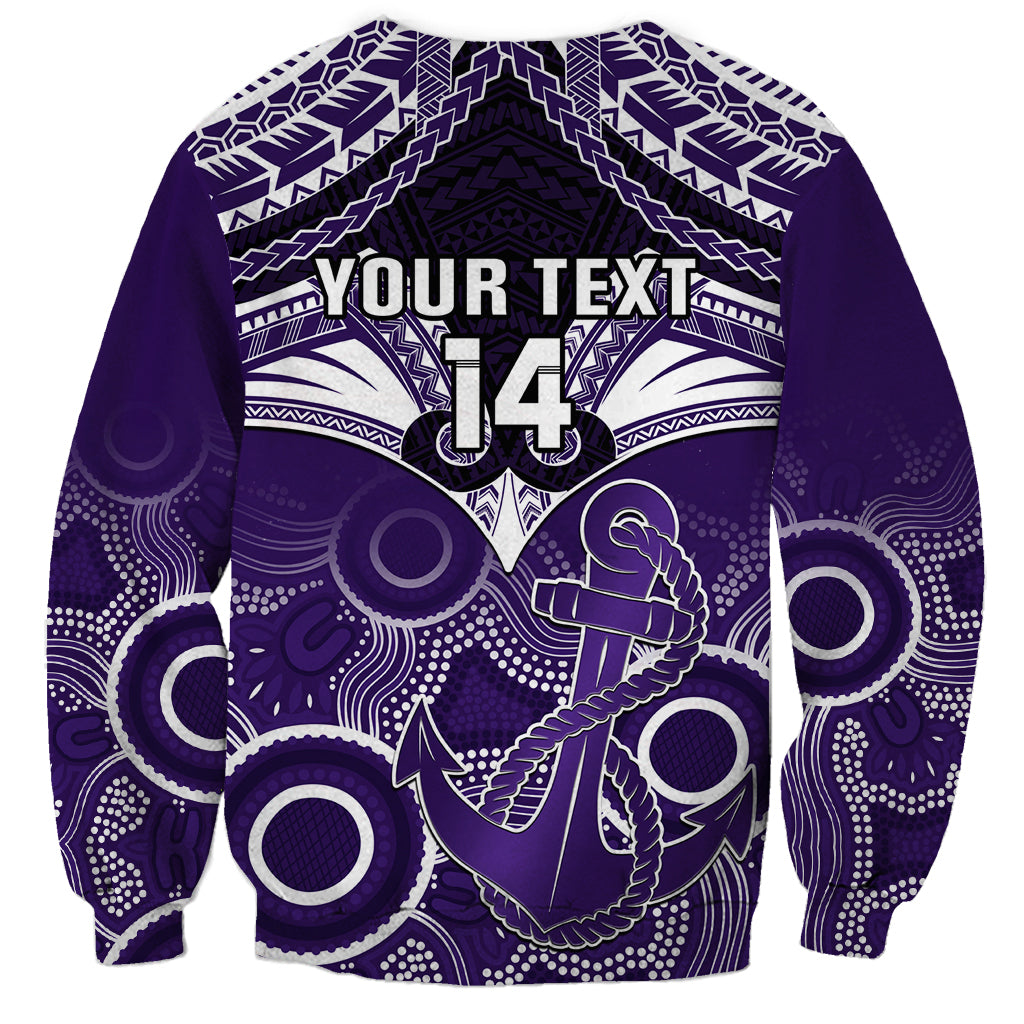 Personalised Dockers Football Sweatshirt Fremantle Aboriginal Mix Polynesian Pattern LT14
