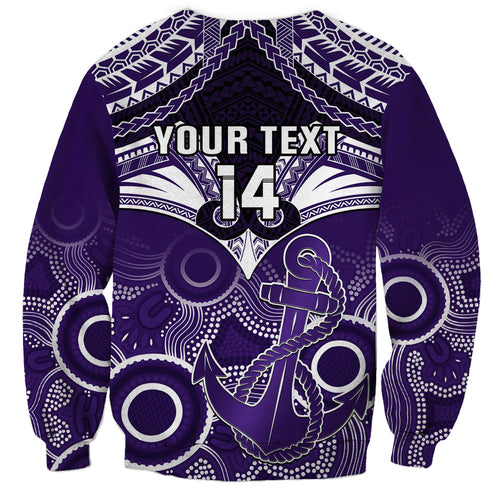 Personalised Dockers Football Sweatshirt Fremantle Aboriginal Mix Polynesian Pattern LT14