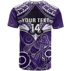 Personalised Dockers Football T Shirt Fremantle Aboriginal Mix Polynesian Pattern LT14