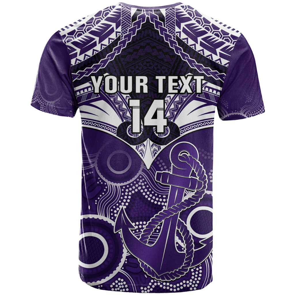 Personalised Dockers Football T Shirt Fremantle Aboriginal Mix Polynesian Pattern LT14