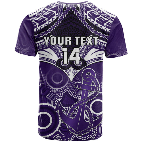 Personalised Dockers Football T Shirt Fremantle Aboriginal Mix Polynesian Pattern LT14