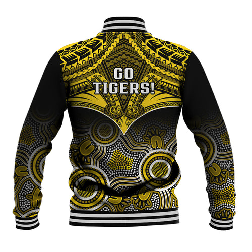 Richmond Football Baseball Jacket Tigers Aboriginal Mix Polynesian Pattern LT14