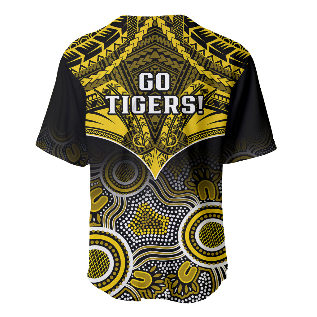 Richmond Football Baseball Jersey Tigers Aboriginal Mix Polynesian Pattern LT14