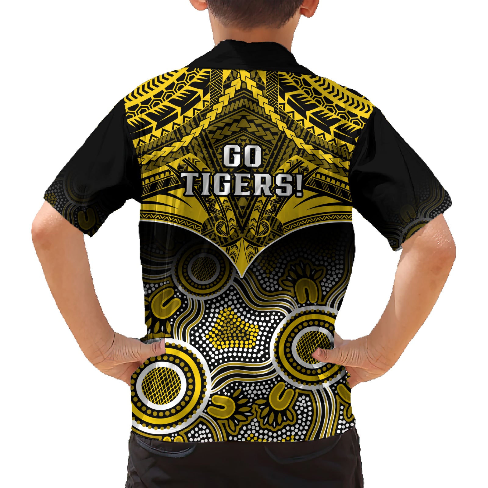 Richmond Football Hawaiian Shirt Tigers Aboriginal Mix Polynesian Pattern LT14
