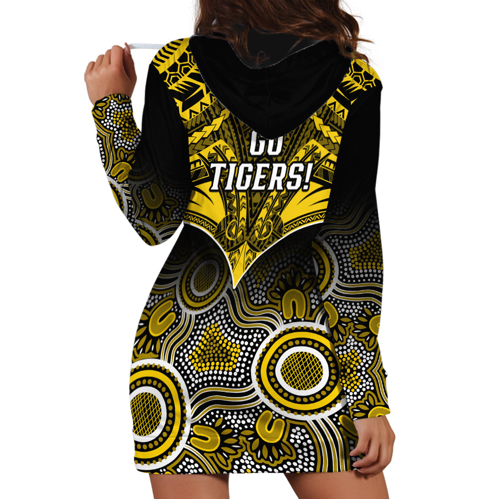 Richmond Football Hoodie Dress Tigers Aboriginal Mix Polynesian Pattern LT14