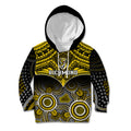 Richmond Football Kid Hoodie Tigers Aboriginal Mix Polynesian Pattern LT14