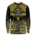 Richmond Football Long Sleeve Shirt Tigers Aboriginal Mix Polynesian Pattern LT14