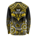 Richmond Football Long Sleeve Shirt Tigers Aboriginal Mix Polynesian Pattern LT14