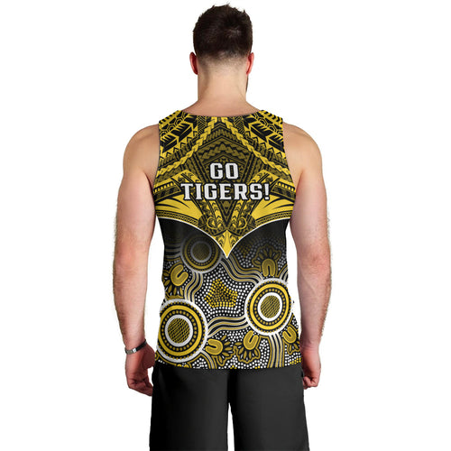 Richmond Football Men Tank Top Tigers Aboriginal Mix Polynesian Pattern LT14