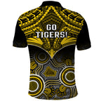 Richmond Football Polo Shirt Tigers Aboriginal Mix Polynesian Pattern LT14