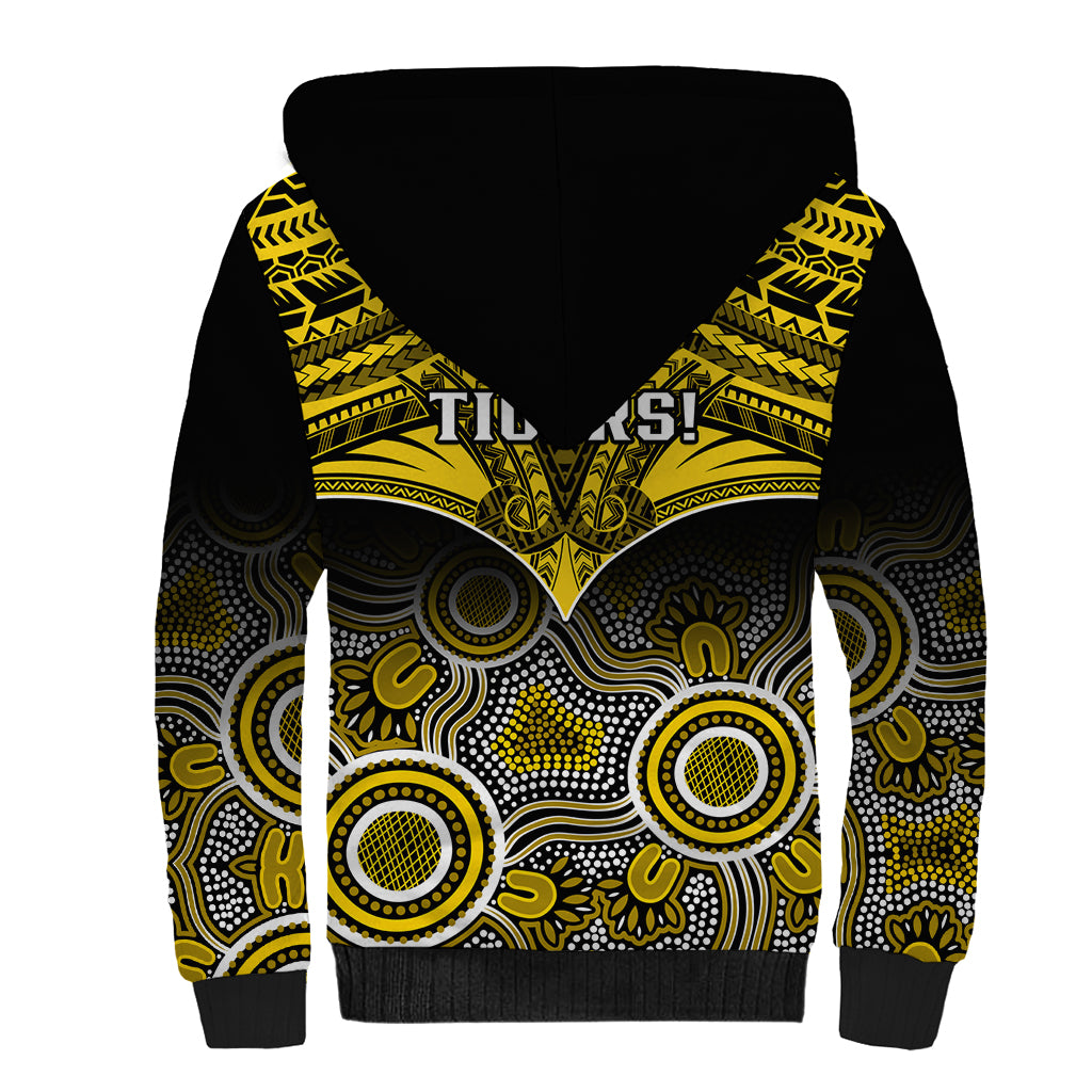 Richmond Football Sherpa Hoodie Tigers Aboriginal Mix Polynesian Pattern LT14