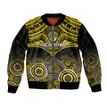 Richmond Football Sleeve Zip Bomber Jacket Tigers Aboriginal Mix Polynesian Pattern LT14