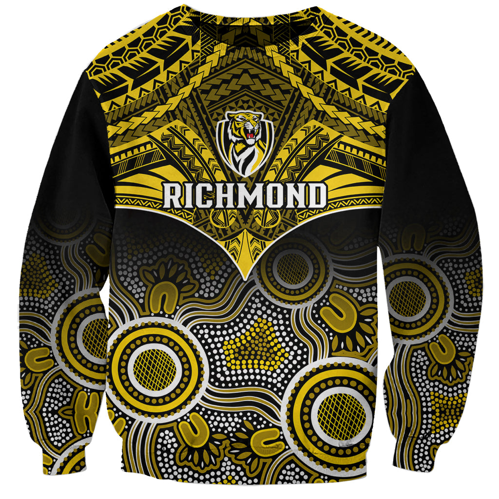 Richmond Football Sweatshirt Tigers Aboriginal Mix Polynesian Pattern LT14