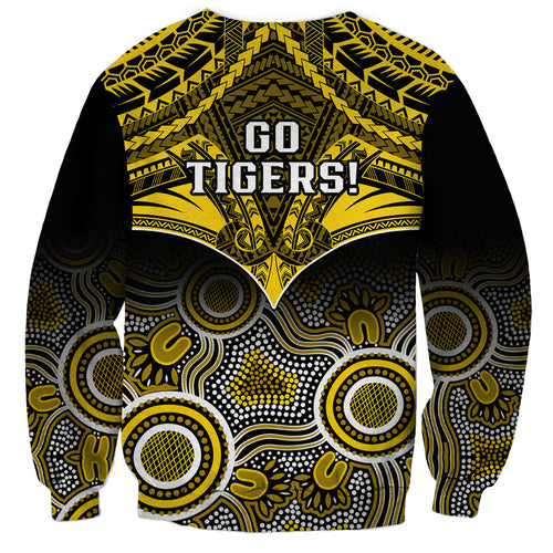 Richmond Football Sweatshirt Tigers Aboriginal Mix Polynesian Pattern LT14