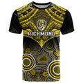 Richmond Football T Shirt Tigers Aboriginal Mix Polynesian Pattern LT14