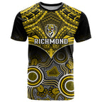 Richmond Football T Shirt Tigers Aboriginal Mix Polynesian Pattern LT14