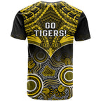Richmond Football T Shirt Tigers Aboriginal Mix Polynesian Pattern LT14
