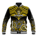 Personalised Richmond Football Baseball Jacket Tigers Aboriginal Mix Polynesian Pattern LT14