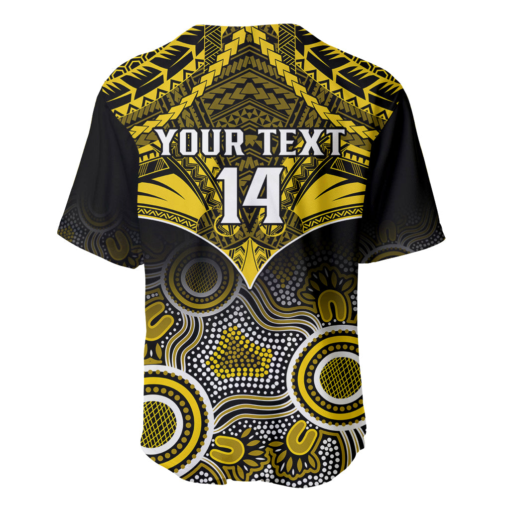Personalised Richmond Football Baseball Jersey Tigers Aboriginal Mix Polynesian Pattern LT14