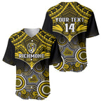 Personalised Richmond Football Baseball Jersey Tigers Aboriginal Mix Polynesian Pattern LT14