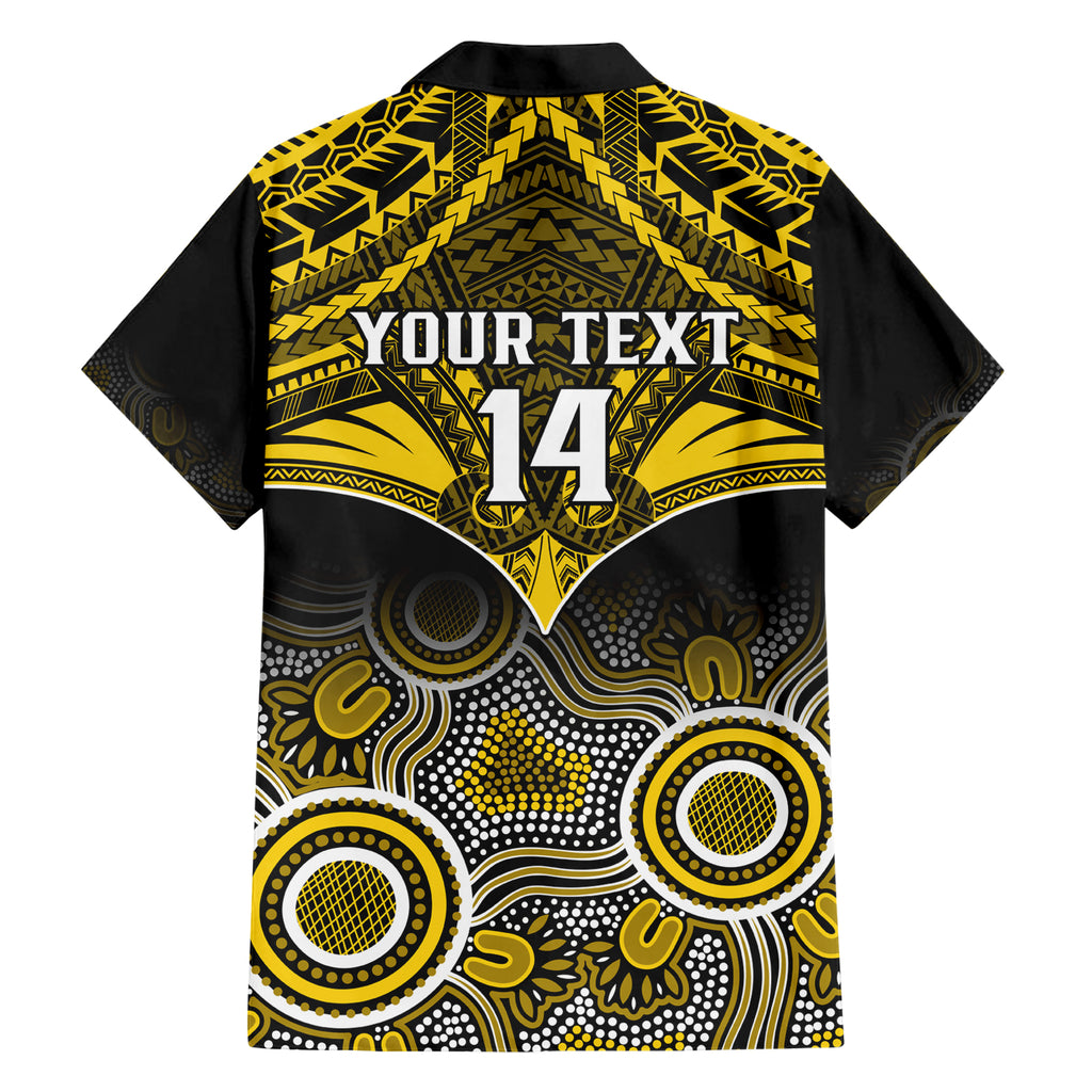 Personalised Richmond Football Hawaiian Shirt Tigers Aboriginal Mix Polynesian Pattern LT14
