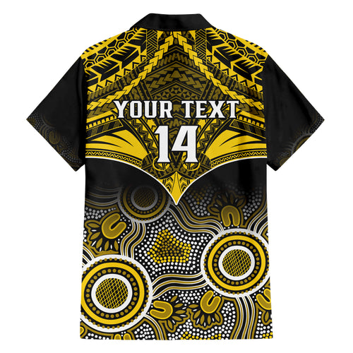 Personalised Richmond Football Hawaiian Shirt Tigers Aboriginal Mix Polynesian Pattern LT14
