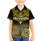 Personalised Richmond Football Hawaiian Shirt Tigers Aboriginal Mix Polynesian Pattern LT14