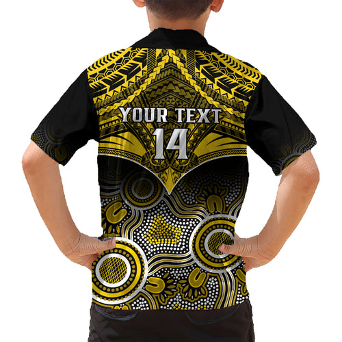 Personalised Richmond Football Hawaiian Shirt Tigers Aboriginal Mix Polynesian Pattern LT14