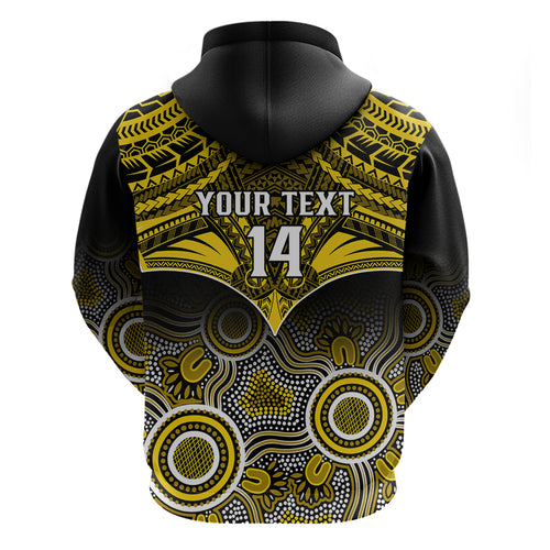 Personalised Richmond Football Hoodie Tigers Aboriginal Mix Polynesian Pattern LT14