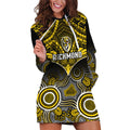 Personalised Richmond Football Hoodie Dress Tigers Aboriginal Mix Polynesian Pattern LT14