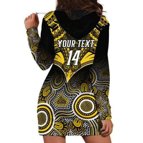 Personalised Richmond Football Hoodie Dress Tigers Aboriginal Mix Polynesian Pattern LT14