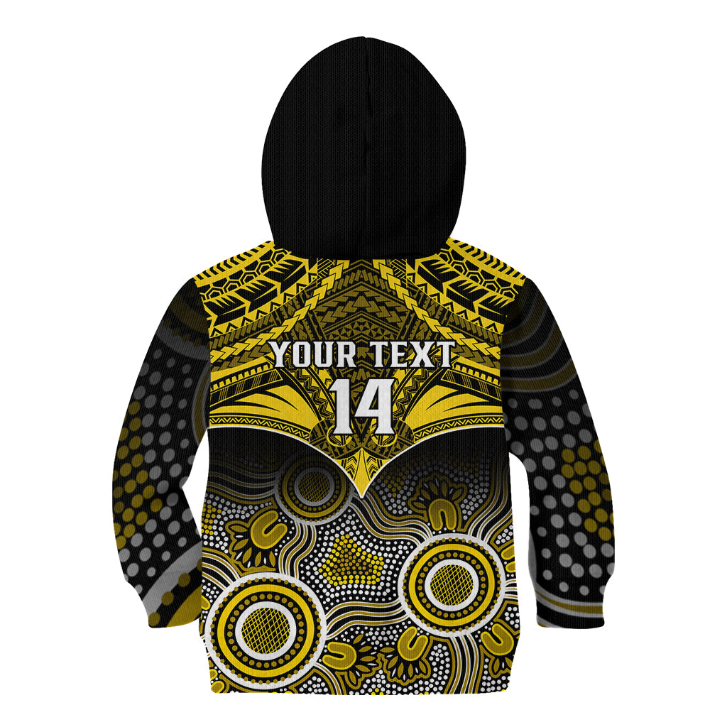 Personalised Richmond Football Kid Hoodie Tigers Aboriginal Mix Polynesian Pattern LT14