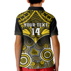 Personalised Richmond Football Kid Polo Shirt Tigers Aboriginal Mix Polynesian Pattern LT14