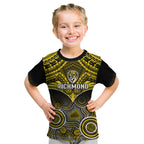 Personalised Richmond Football Kid T Shirt Tigers Aboriginal Mix Polynesian Pattern LT14