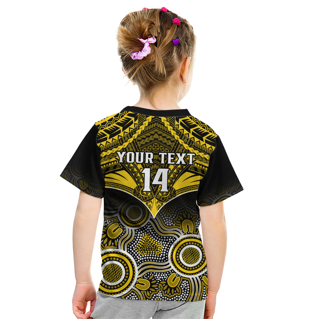 Personalised Richmond Football Kid T Shirt Tigers Aboriginal Mix Polynesian Pattern LT14