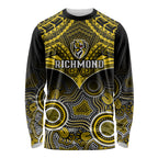 Personalised Richmond Football Long Sleeve Shirt Tigers Aboriginal Mix Polynesian Pattern LT14