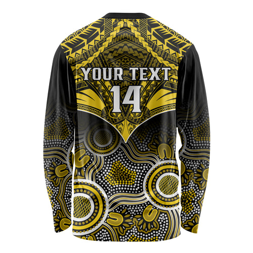Personalised Richmond Football Long Sleeve Shirt Tigers Aboriginal Mix Polynesian Pattern LT14