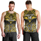 Personalised Richmond Football Men Tank Top Tigers Aboriginal Mix Polynesian Pattern LT14
