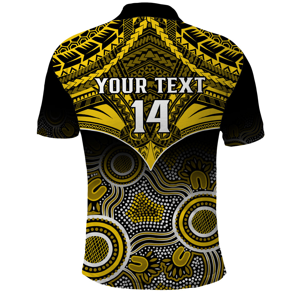Personalised Richmond Football Polo Shirt Tigers Aboriginal Mix Polynesian Pattern LT14