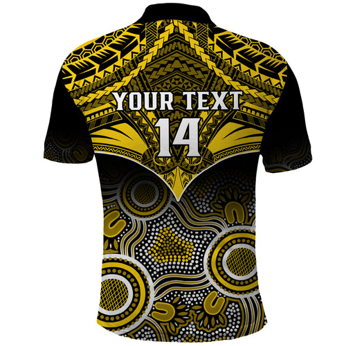 Personalised Richmond Football Polo Shirt Tigers Aboriginal Mix Polynesian Pattern LT14