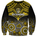 Personalised Richmond Football Sweatshirt Tigers Aboriginal Mix Polynesian Pattern LT14