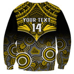 Personalised Richmond Football Sweatshirt Tigers Aboriginal Mix Polynesian Pattern LT14