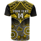 Personalised Richmond Football T Shirt Tigers Aboriginal Mix Polynesian Pattern LT14