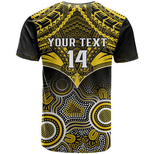 Personalised Richmond Football T Shirt Tigers Aboriginal Mix Polynesian Pattern LT14